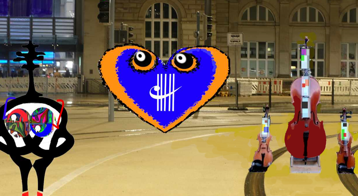 Mannheim Centralstation Renovierung Vorplatz, 48 Stunden vor Freigabe. Nachtaufnahme mit digitaler Kunstanreicherung