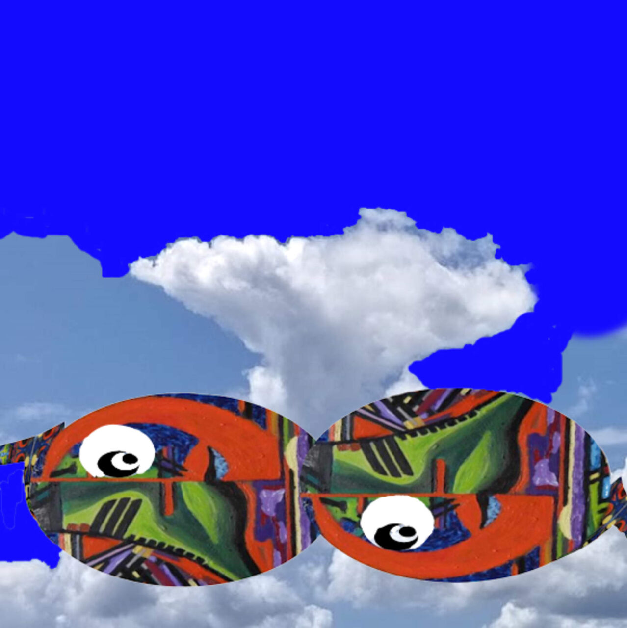 Wolke wie eine Trompete und die Augen von Bojan Basson als Ölbild